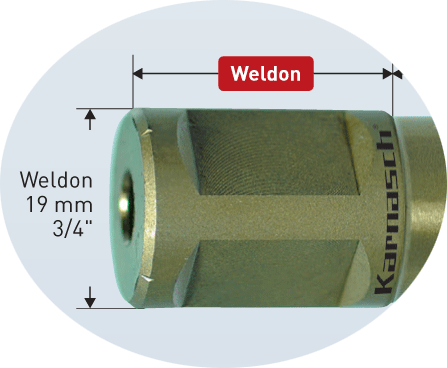 Корончатые сверла по металлу хвостовик Weldon 19 серия GOLD-LINE из стали HSS-XE